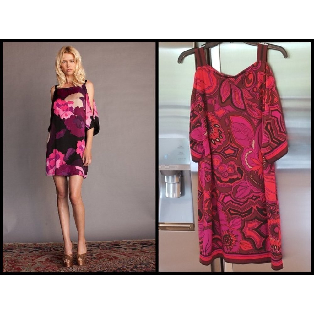 💕TRINA TURK💕 Floral Cold Shoulder Shift Dress Medium NWOT
